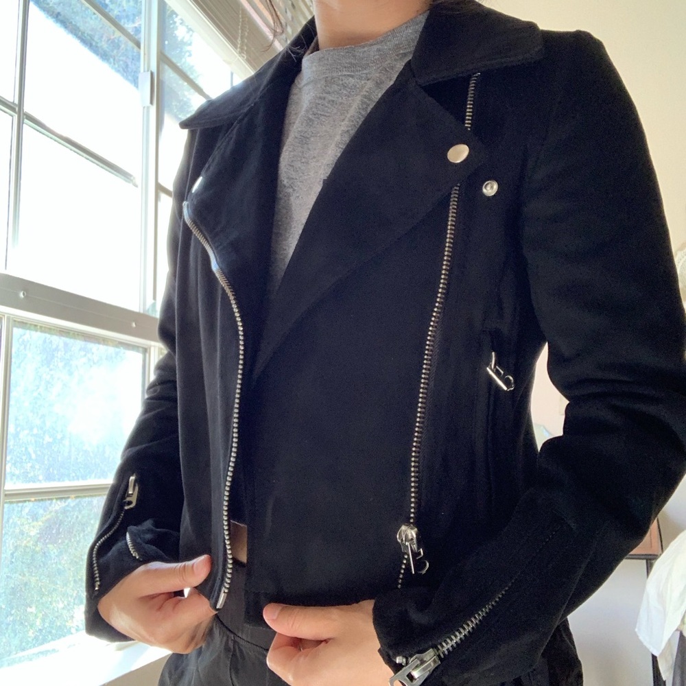 Silence + Noise Suede Moto Jacket
